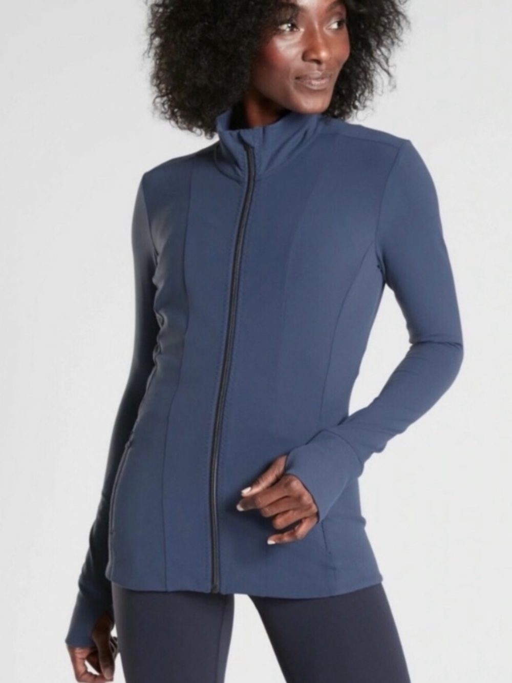 ATHLETA Shanti Jacket Iron Blue Powervita